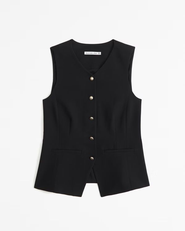 Tailored High-Neck Vest Top | Abercrombie & Fitch (US)