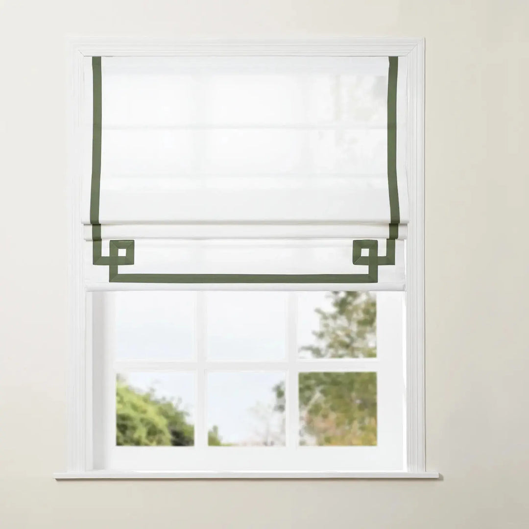 Tyrone Cordless Roman Shade with Border | TWOPAGES
