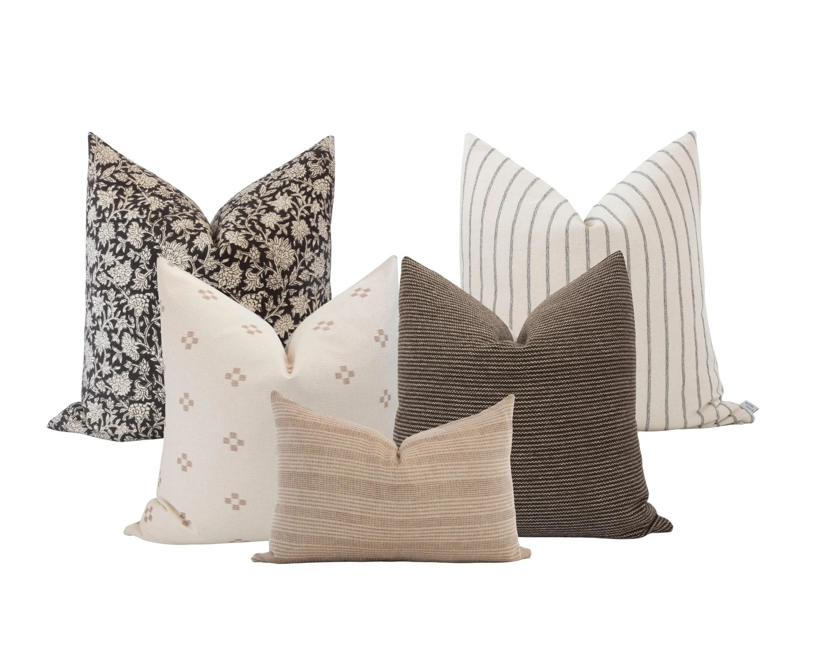 Neutral Pillow Cover Combo Warm Neutral Pillows Moody Floral - Etsy | Etsy (US)