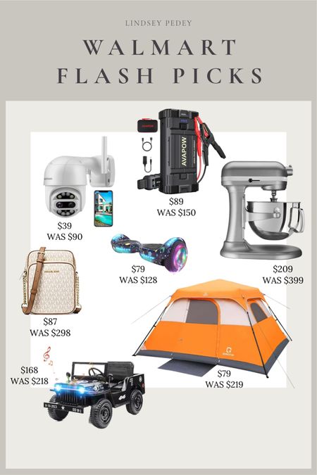 Walmart flash deals! 

#walmart 

Car charger, battery charger, tent, handbag, hoverboard, camera, security 