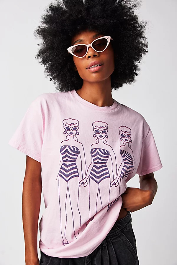 Swimsuit Barbie Tee by Junk Food at Free People, Light Pink, M | Free People (Global - UK&FR Excluded)