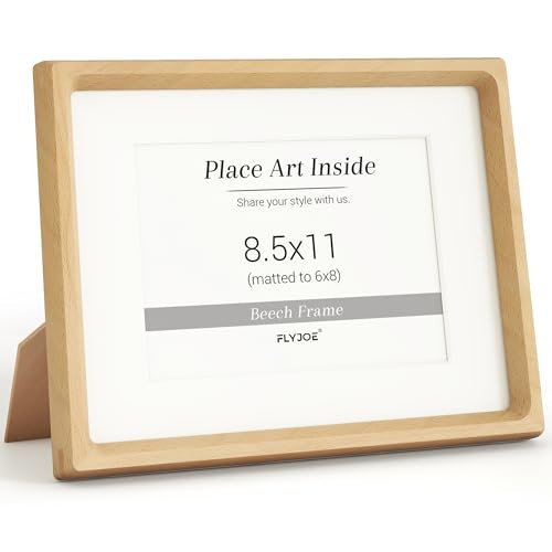 Picture Frame, USA-Sourced Hardwood Photo Frame, Beech, 8.5 by 11 | Amazon (US)