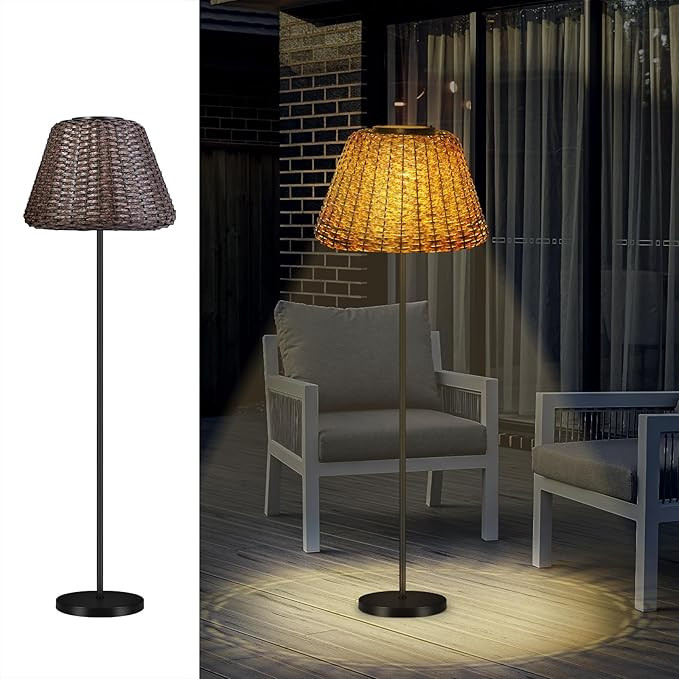 shumi Solar Outdoor Floor Lamp, Cordless Floor Lamp, Outdoor Lamps for Patio Waterproof, Solar Ra... | Amazon (US)