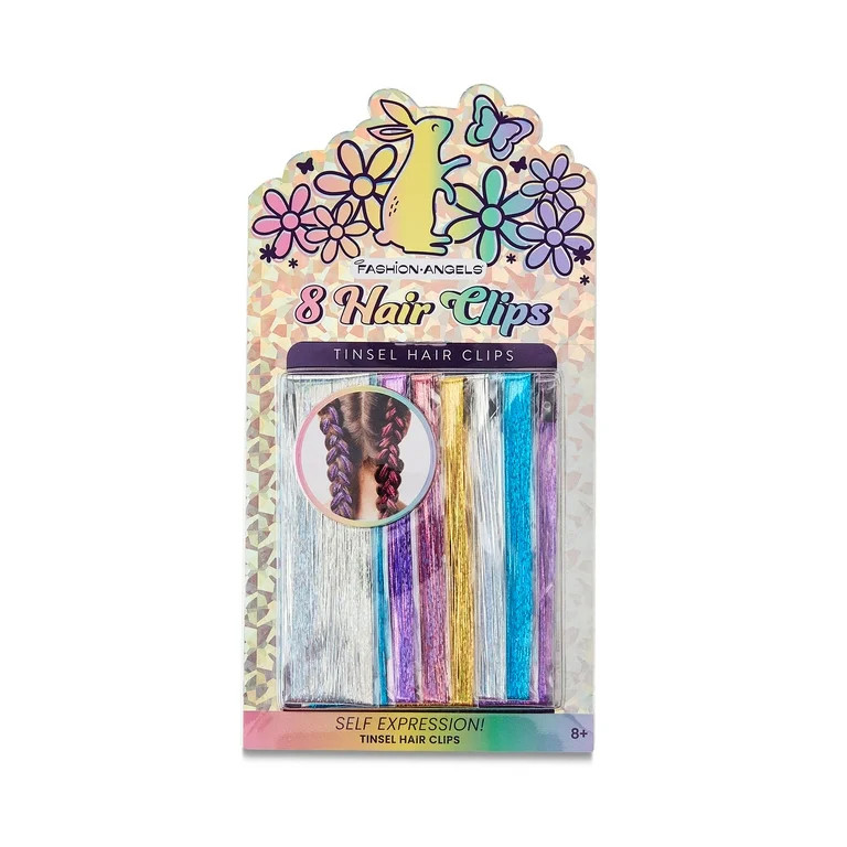 8 Tinsel Hair Clips, Perfect for Basket Stuffer, by Style Lab | Walmart (US)