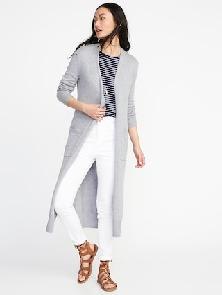 Old Navy Womens Super-Long Open-Front Sweater For Women Heather Gray Size L | Old Navy US