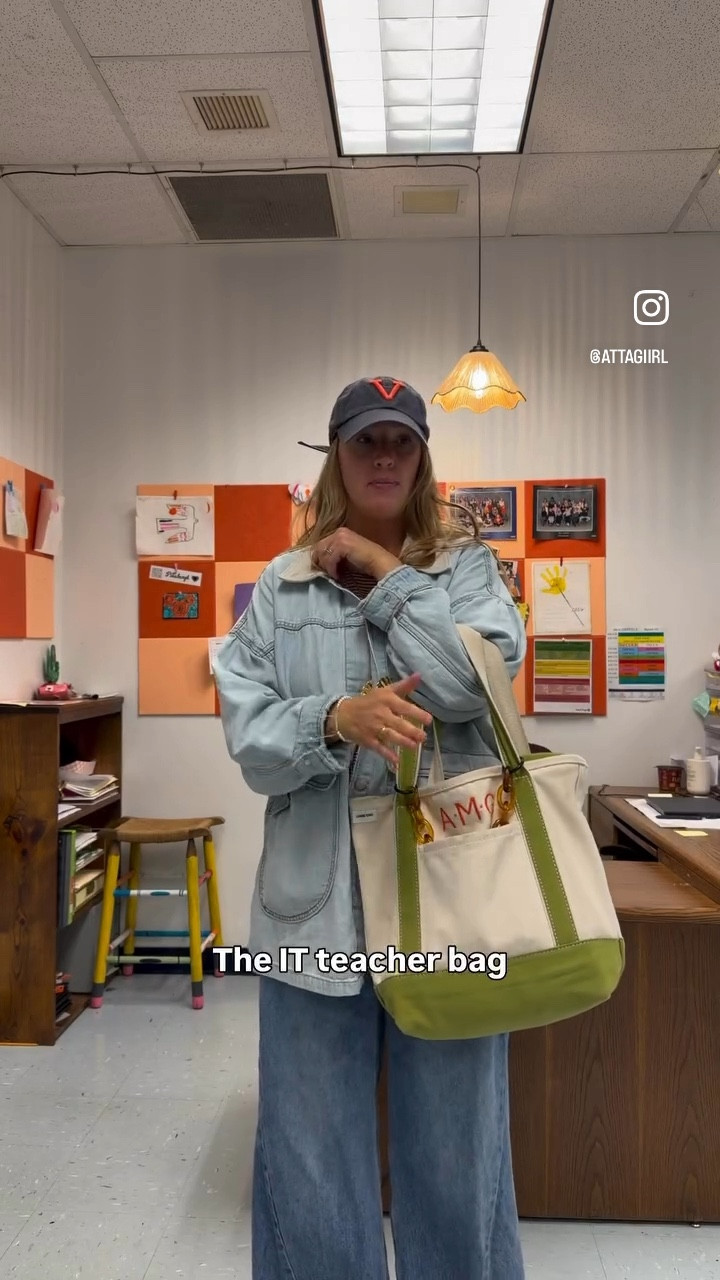 Denim on denim 👌🏼
The it teacher bag  

#LTKootd #LTKmomlife