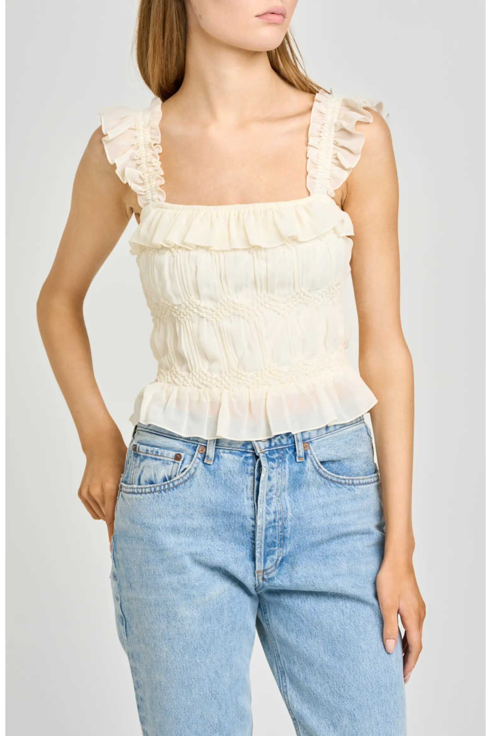 WAYF Kristina Smock Georgette Top (Women) | Nordstrom | Nordstrom