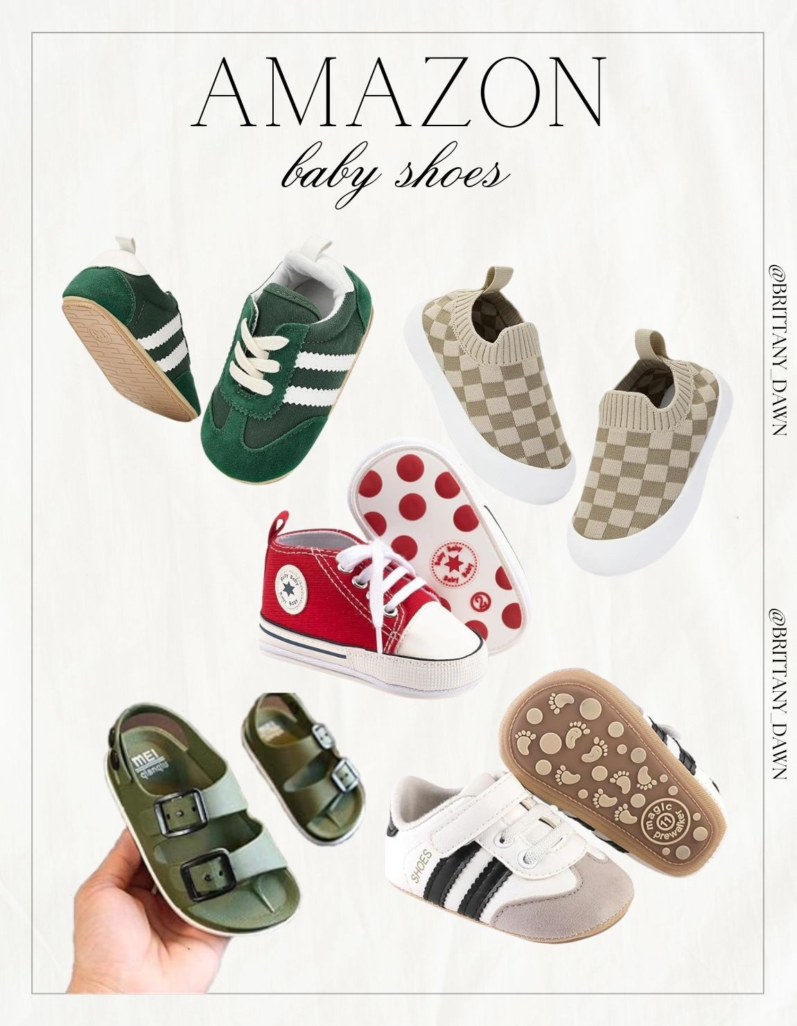 How cute are these tiny kicks? 👟 I found the best variety of baby shoes on Amazon, from sporty sneakers and checkered slip-ons to the most precious little sandals for warmer days.

They are perfect for supporting those first steps while keeping your baby's outfit looking extra stylish. 👣🤍

#babyshoes #amazonfashion #babyboy #firststeps #nurseryessentials #babygiftideas #ltkunder50

#LTKmomlife #LTKootd #LTKBaby