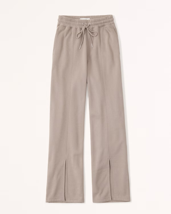 Women's Split-Hem Wide Leg Sweatpants | Women's New Arrivals | Abercrombie.com | Abercrombie & Fitch (US)