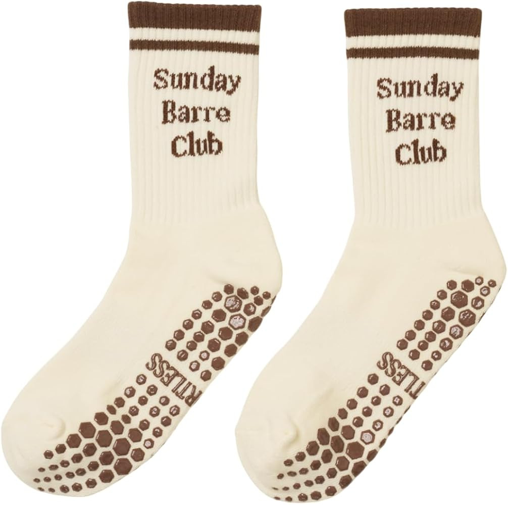 Shapes Studio Crew Half Calf Grip Socks, Cutest Fruits Pilates Socks, Ruffle socks, Non-Slip, Bar... | Amazon (US)