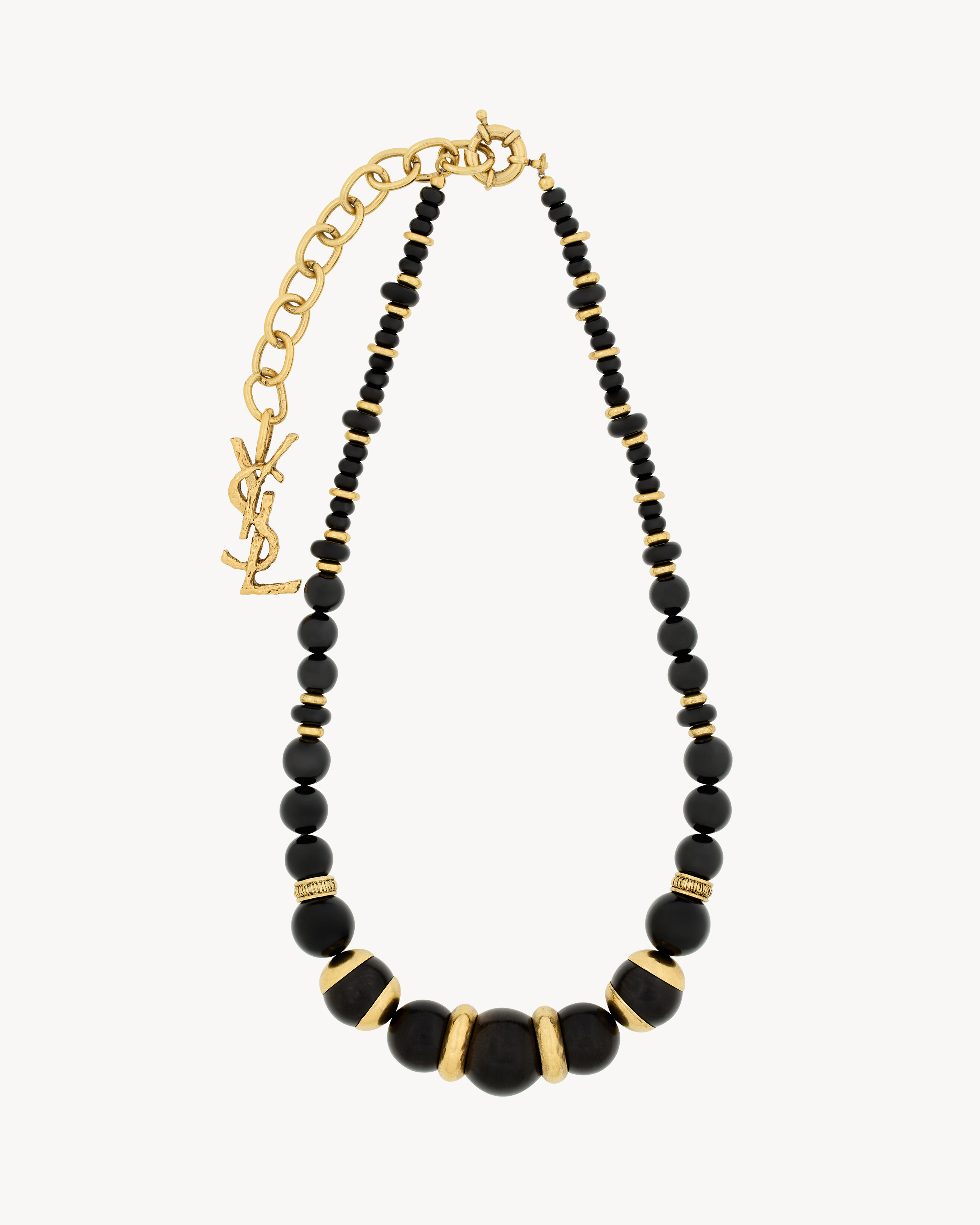 Collier LOULOU en perles de bois, résine et métal | Saint Laurent Inc. (Global)