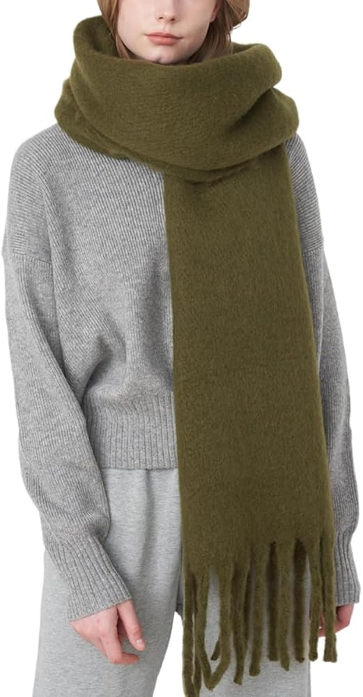 MININAI Women Chunky Scarf, Soft Warm Winter Scarf for Cold Weather, Christmas Blanket Scarves Pa... | Amazon (US)