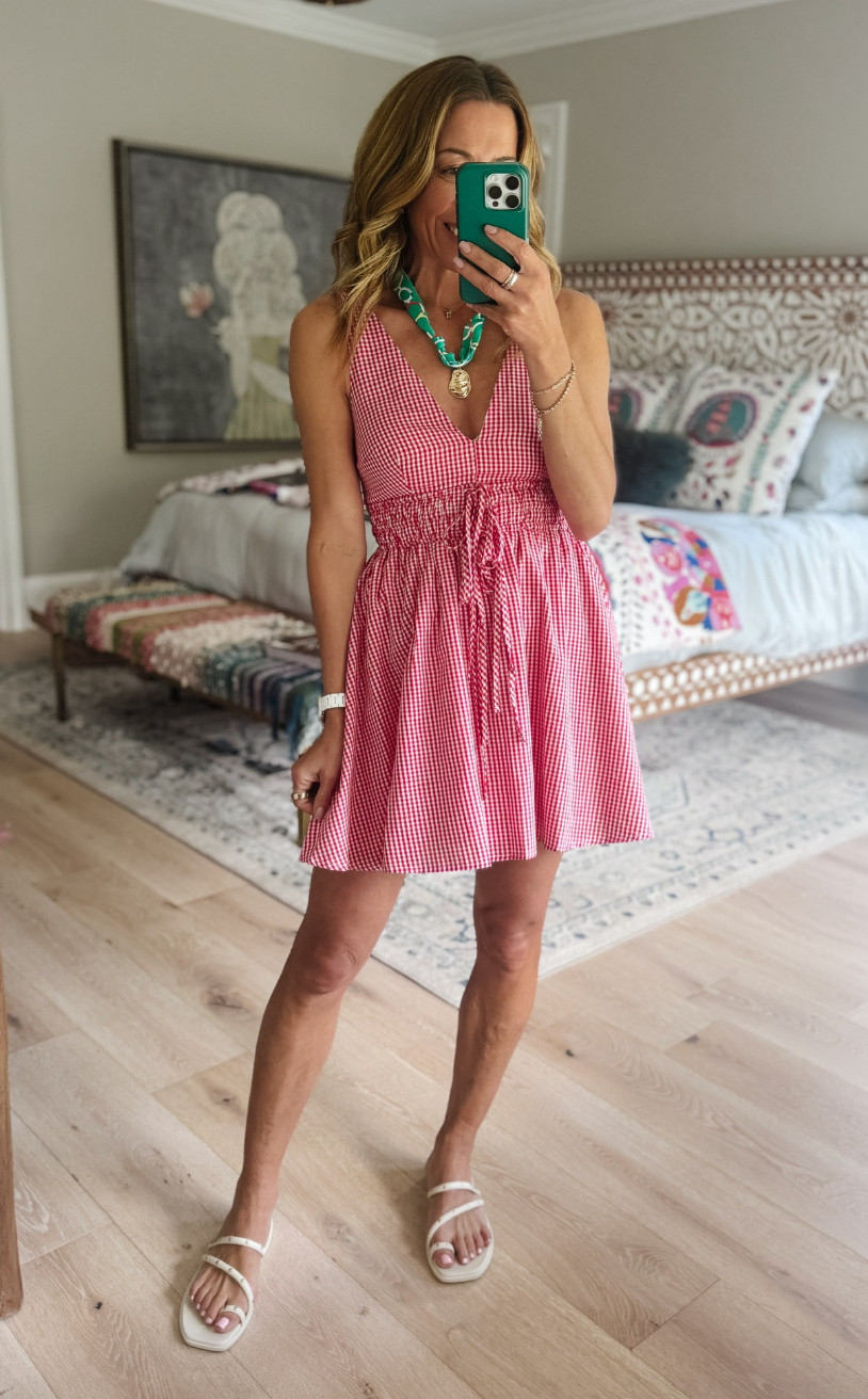The red gingham feels festive and fun without trying too hard, and the easy swingy fit is great for hot days.   

 #LTKootd #LTKmomlife #LTKActive