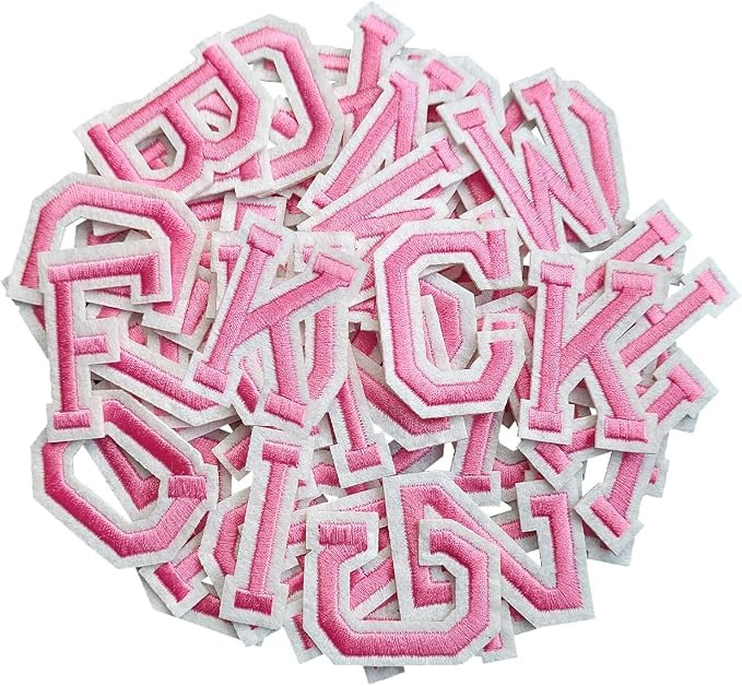 Iron on Letter 52Pcs Alphabet A to Z Patches with Ironed Adhesive, Decorate Repair Patches for Ja... | Amazon (US)