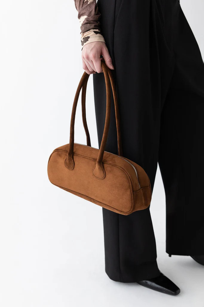 VEGAN SUEDE BOWLER BAG | OAK + FORT