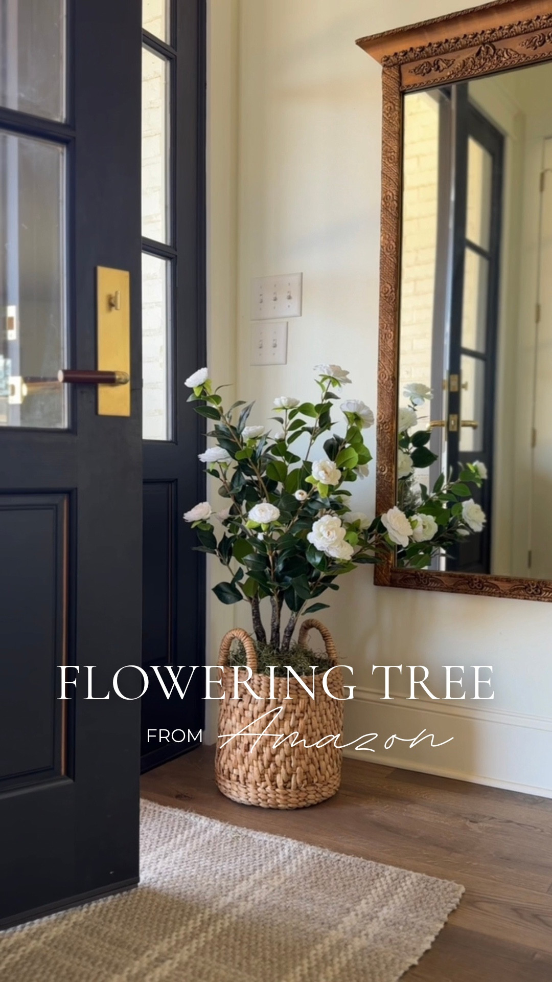 I ordered this spring flowering tree as a set of two for our front porch, but after styling it in this entry corner I really liked the look, so it may just be staying put ☺️ They also comes in red, orange, and yellow if you love a more colorful option. 

Thoughts:
✔️ The flowers and leaves look great and seem realistic—dark, green color with a natural sheen. 
❌ The trunk? Not so much. But keeping the branches closer together helps disguise it. 


#LTKSeasonal #LTKHome #LTKWatchNow