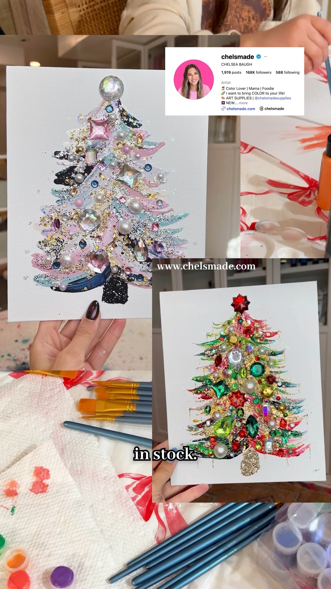 The Holiday DIYs continue ✨🩷 This time we’re attempting to recreate some sold out artwork from Chelsea Baugh! How’d we do?