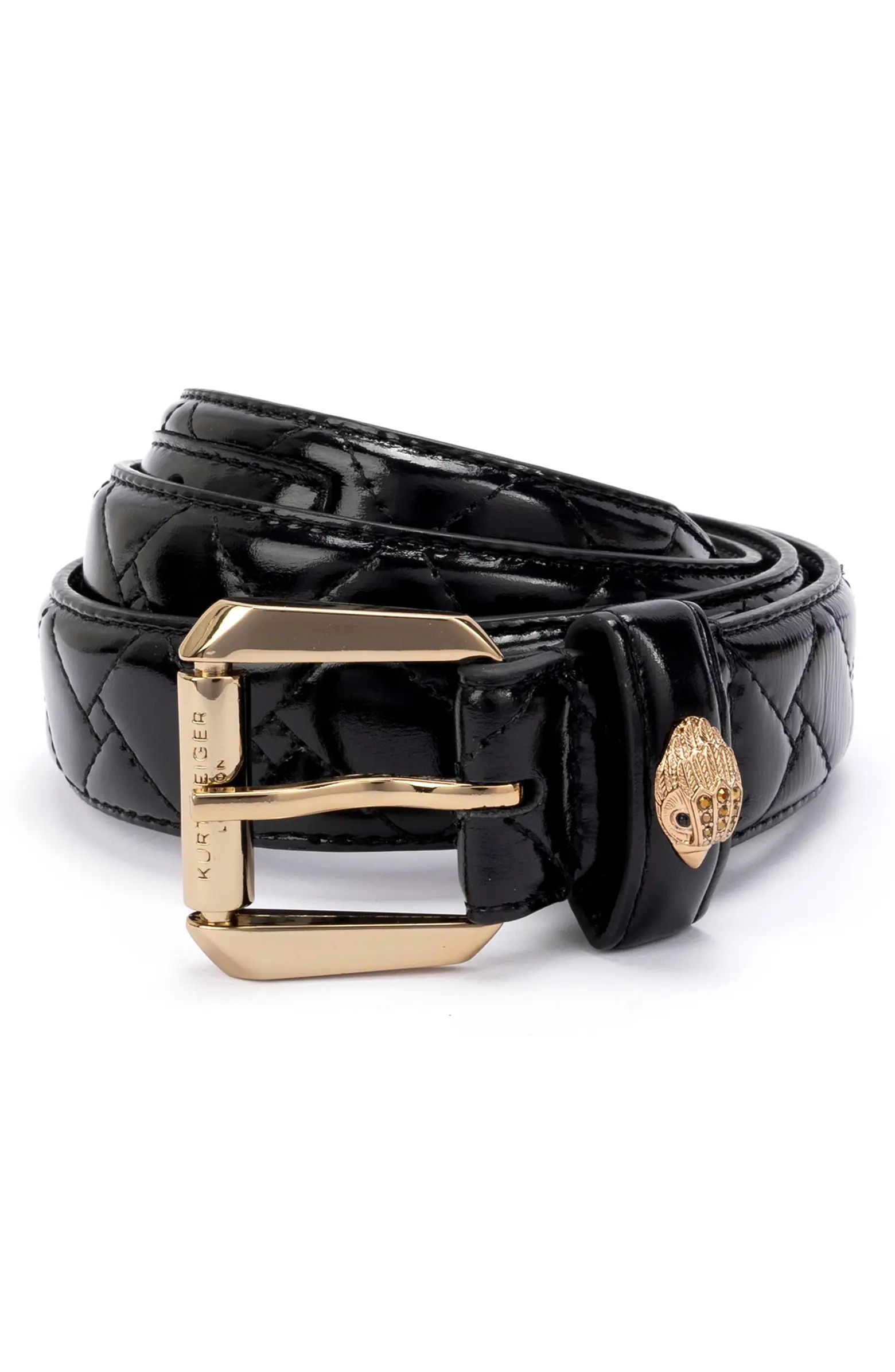 Kurt Geiger London Kensington Quilted Patent Leather Belt | Nordstrom | Nordstrom