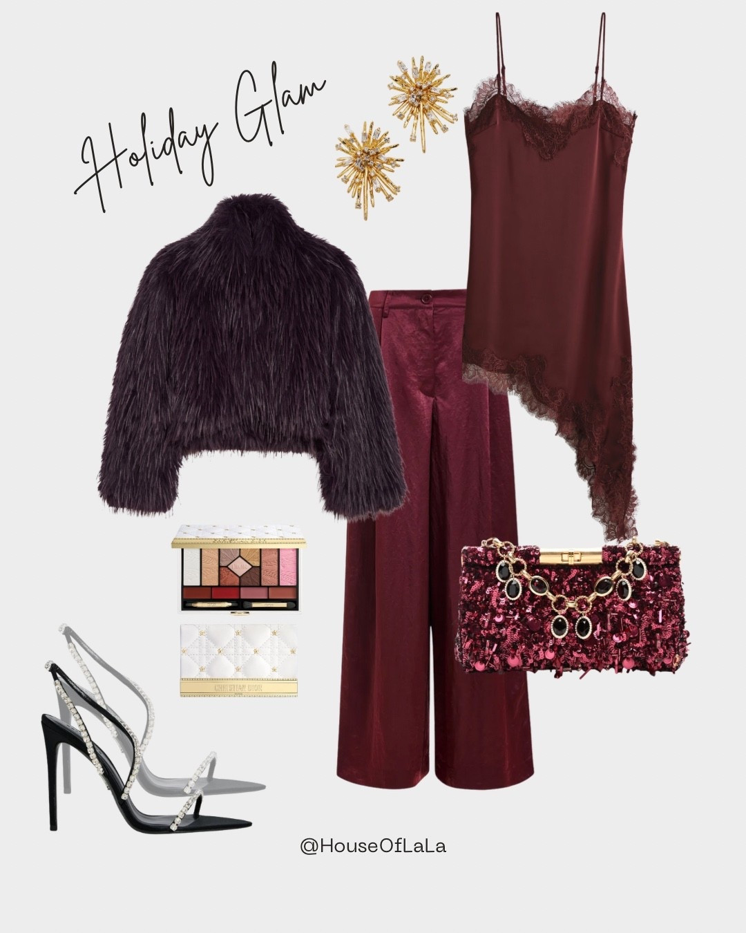 Velvet, lace, and a little sparkle — holiday glam done the LaLa way. 🍷✨
Same $49 slip dress, styled for the season of shimmer. 
#HolidayStyle #LTKGlam #HouseOfLaLa
