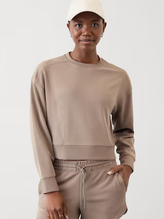 Seasoft Rib Crewneck Sweatshirt | Athleta