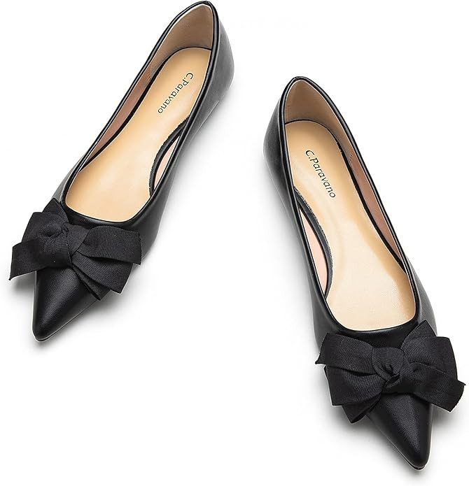 C.Paravano Women's Flats I Ballet Flats for Women I Pointed Toe Flats for Women I Bow Knot Flats ... | Amazon (US)