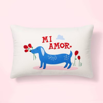 'Mi Amor' Lumbar Throw Pillow Cream - Spritz™ | Target