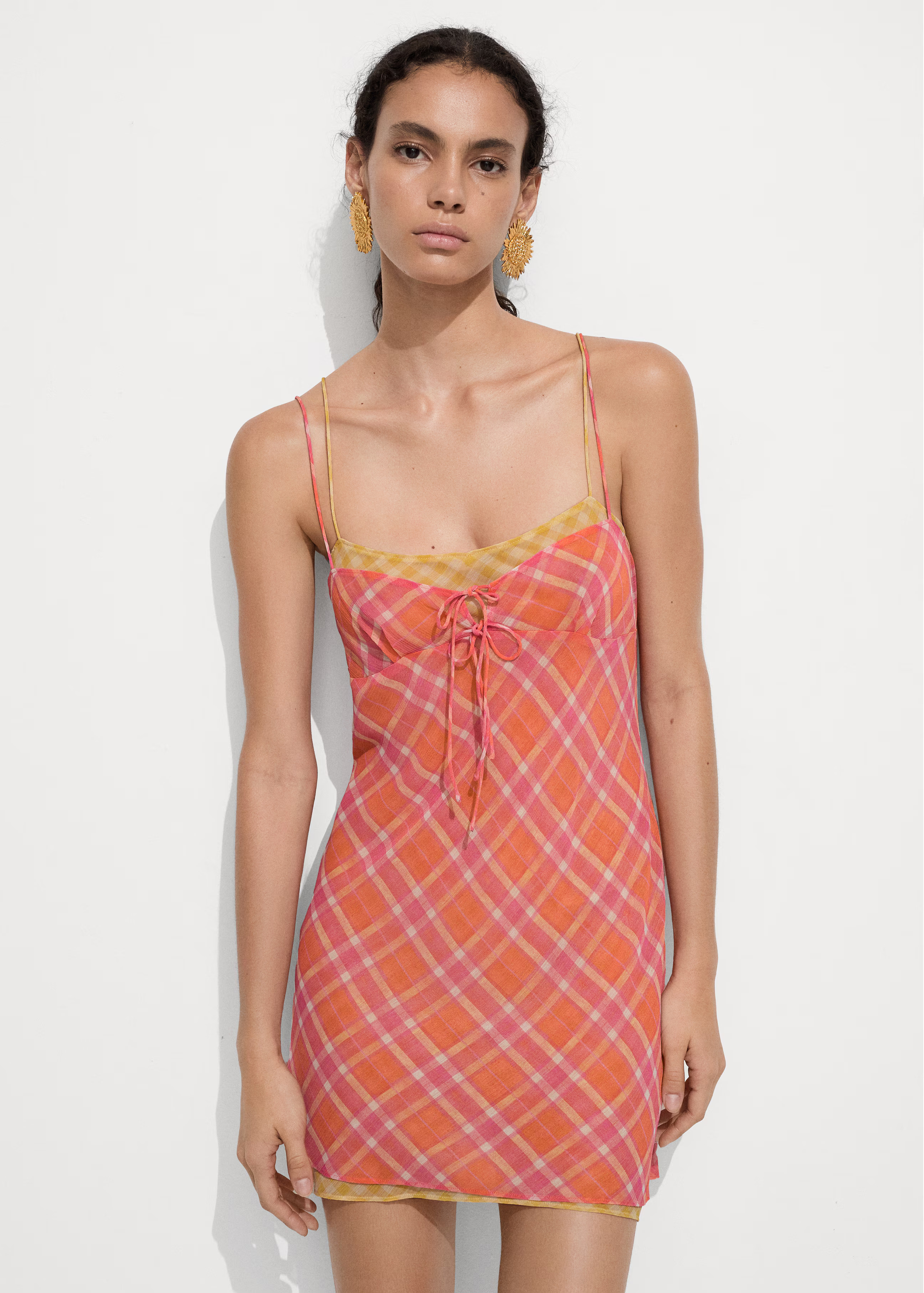 Contrasting print dress | MANGO (US)