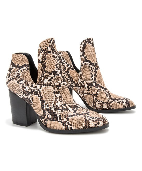 Heli Women's Casual boots Brown - Brown Snakeskin Bootie - Women | Zulily