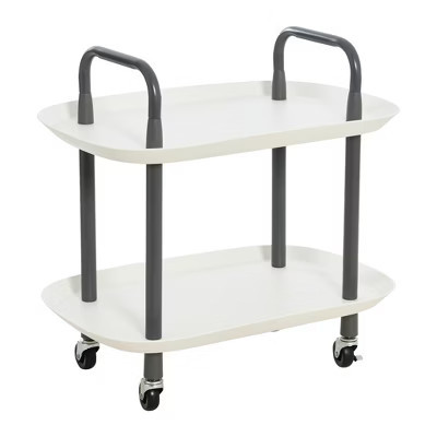 Storied Home Modern 2-Tier Trolley, White and Dark Grey | Target