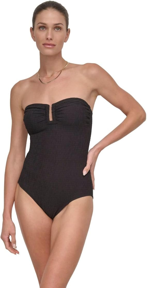 DKNY Women's Strapless Bandeau One Piece Swimsuit | Amazon (US)