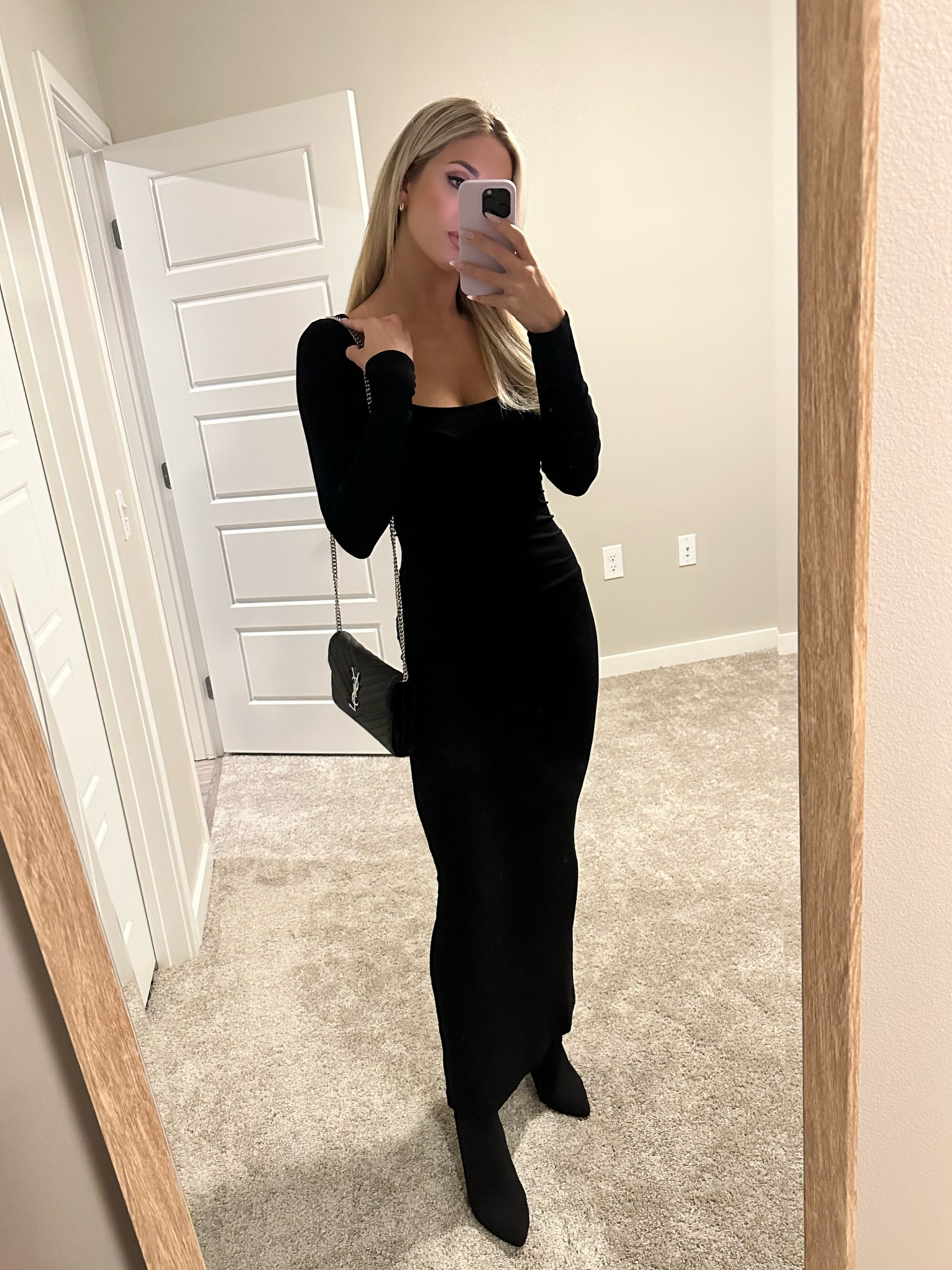 Date night outfit! Long sleeve comfortable black SKIMS dress with black closed toe heels.

#LTKSeasonal #LTKFind #LTKstyletip