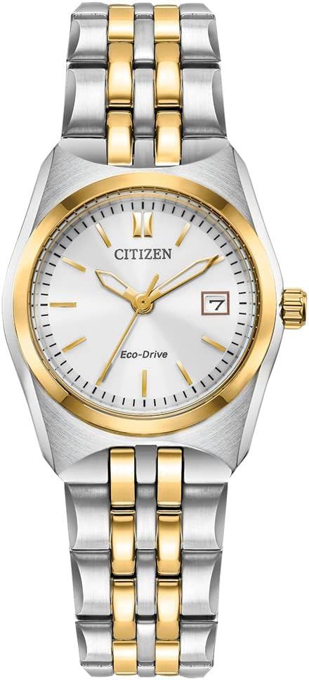 Citizen Ladies' Classic Corso Eco-Drive Watch, Stainless Steel, 3-Hand Date, Luminous Hands | Amazon (US)