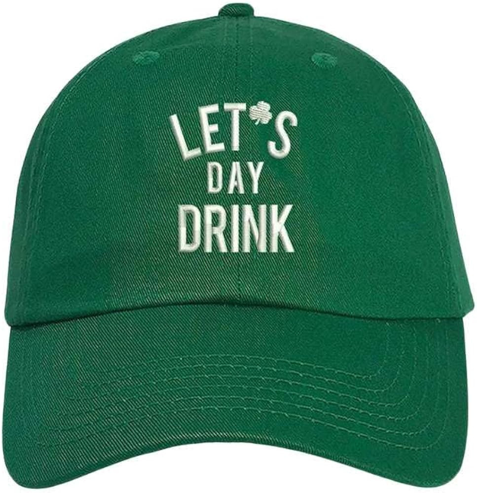 DSY Lifestyle Lets Day Drink St. Patrick's Day Baseball Cap - Shamrock Embroidered Hat | Amazon (US)