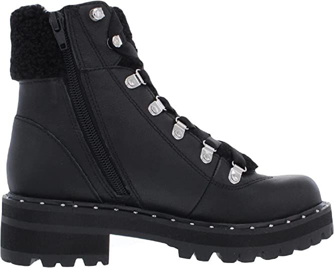 Steve Madden Womens Receptive Faux Fur Lined Lace-Up Ankle Boots | Amazon (US)