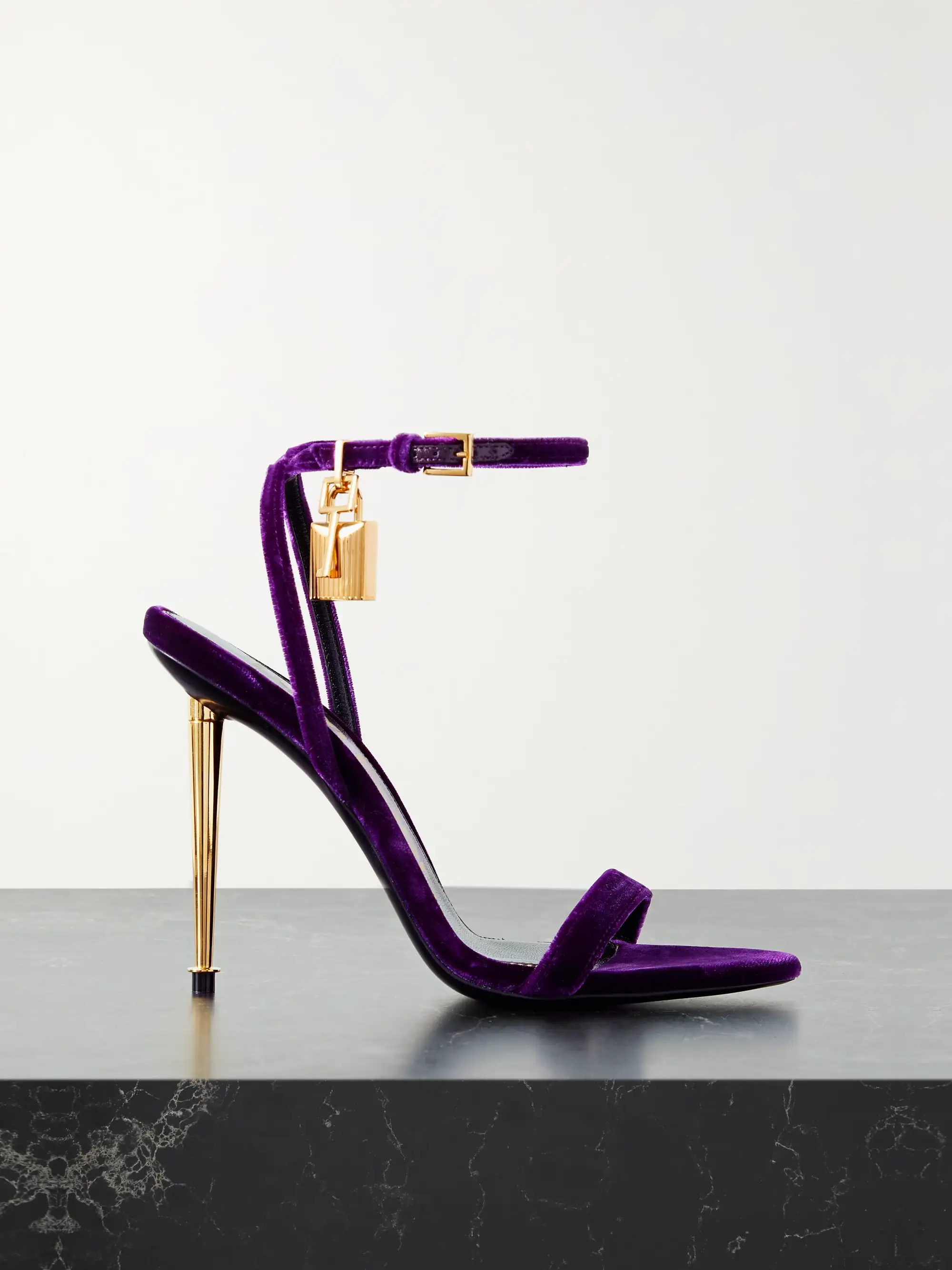 Padlock velvet sandals | NET-A-PORTER (US)