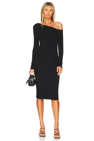 Sweater Knit Slouch Dress in Black | Revolve Clothing (Global)