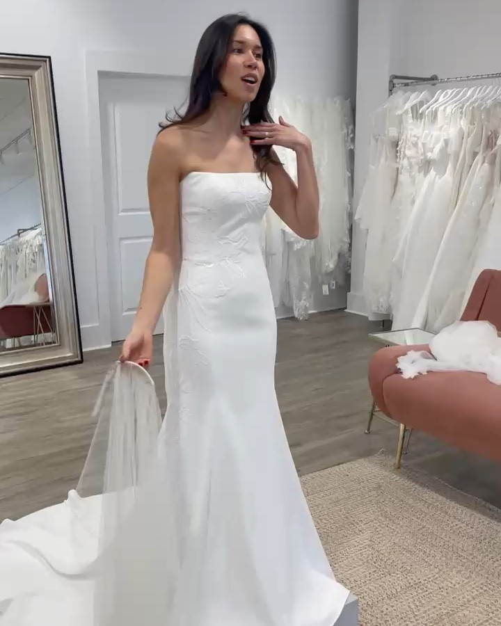 Jenny Yoo wedding dress! Gorgeous floral detail, simple timeless

#LTKWedding