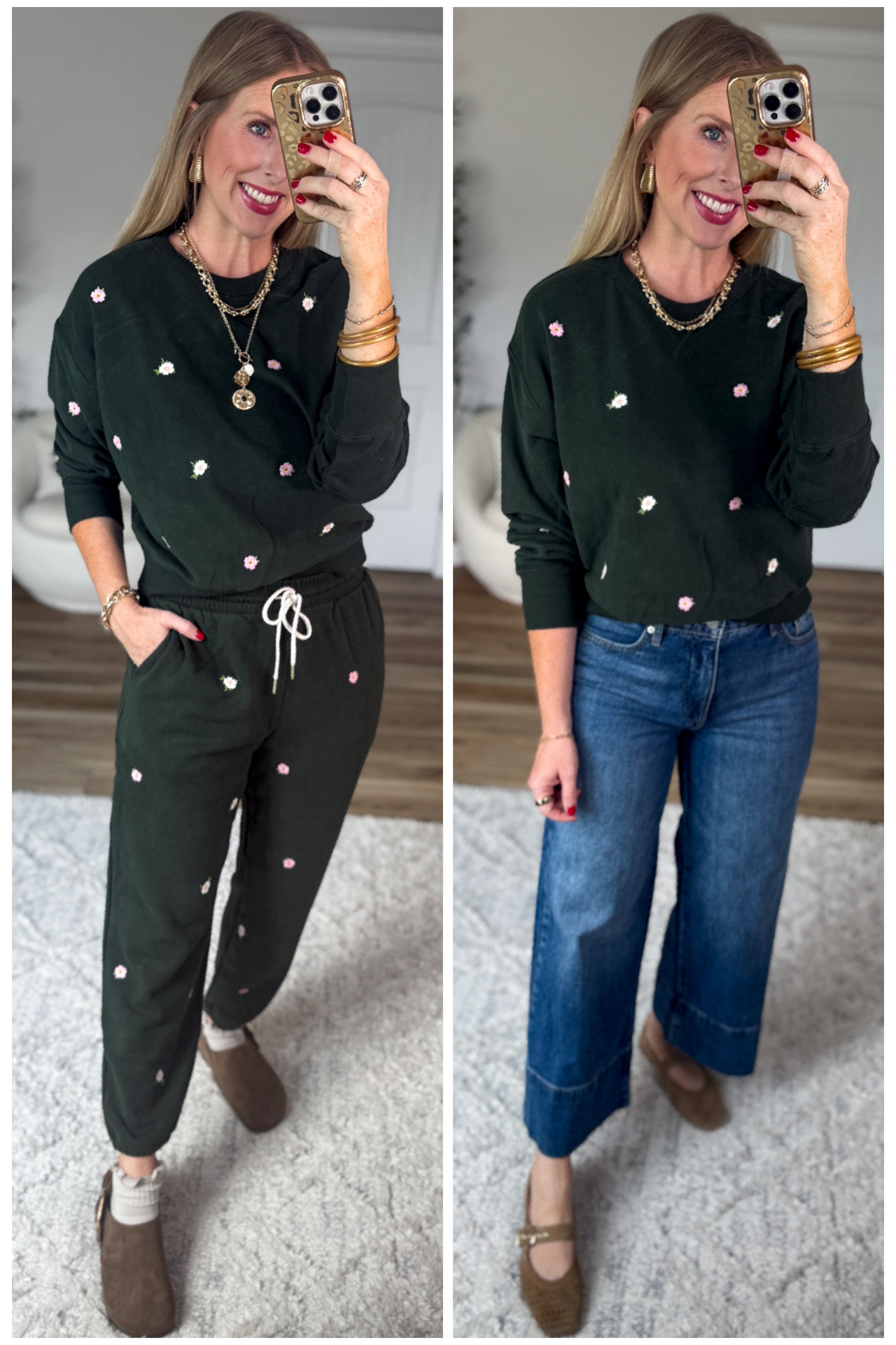 2 ways to wear this floral embroidered sweatshirt from Walmart!

#LTKootd