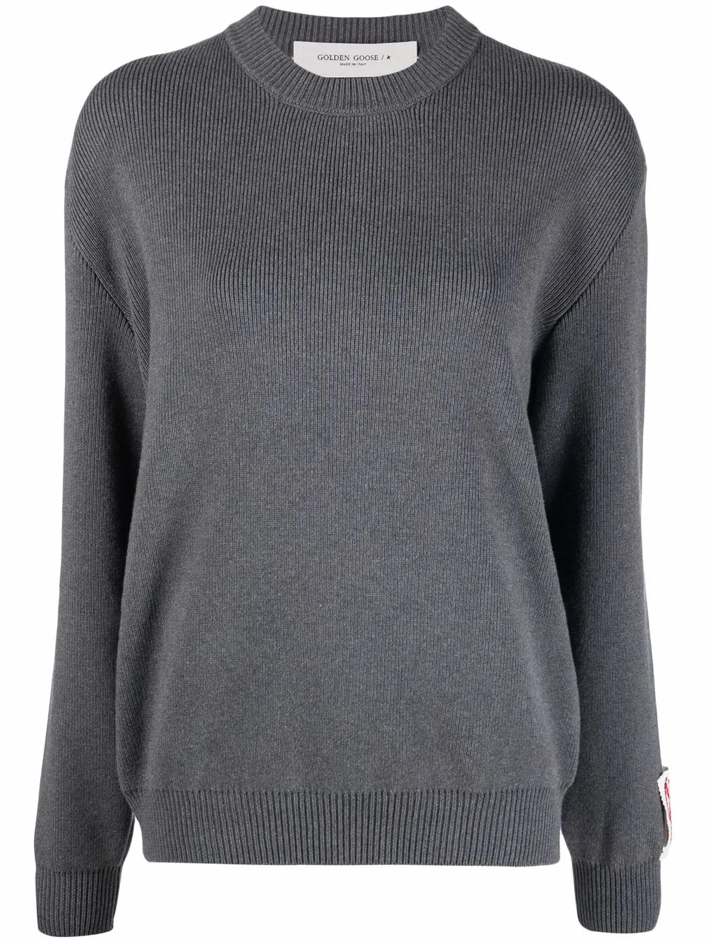 Golden Goose Dany Ribbed Crewneck Sweater | Grey | FARFETCH | Farfetch Global