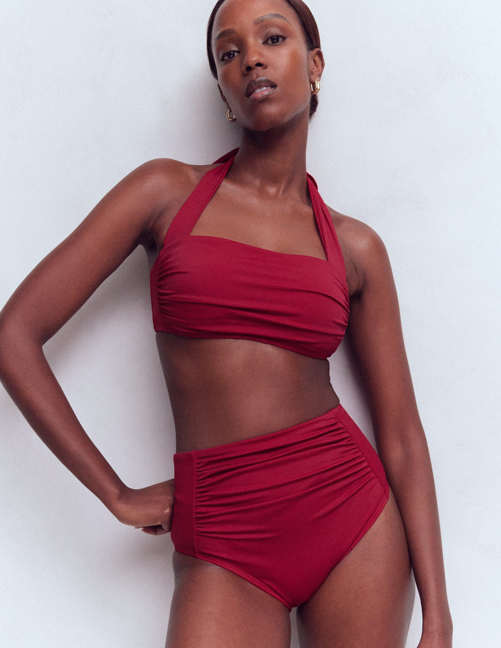 Kythira Ruched Bikini Top-Merida Red | Boden (US)