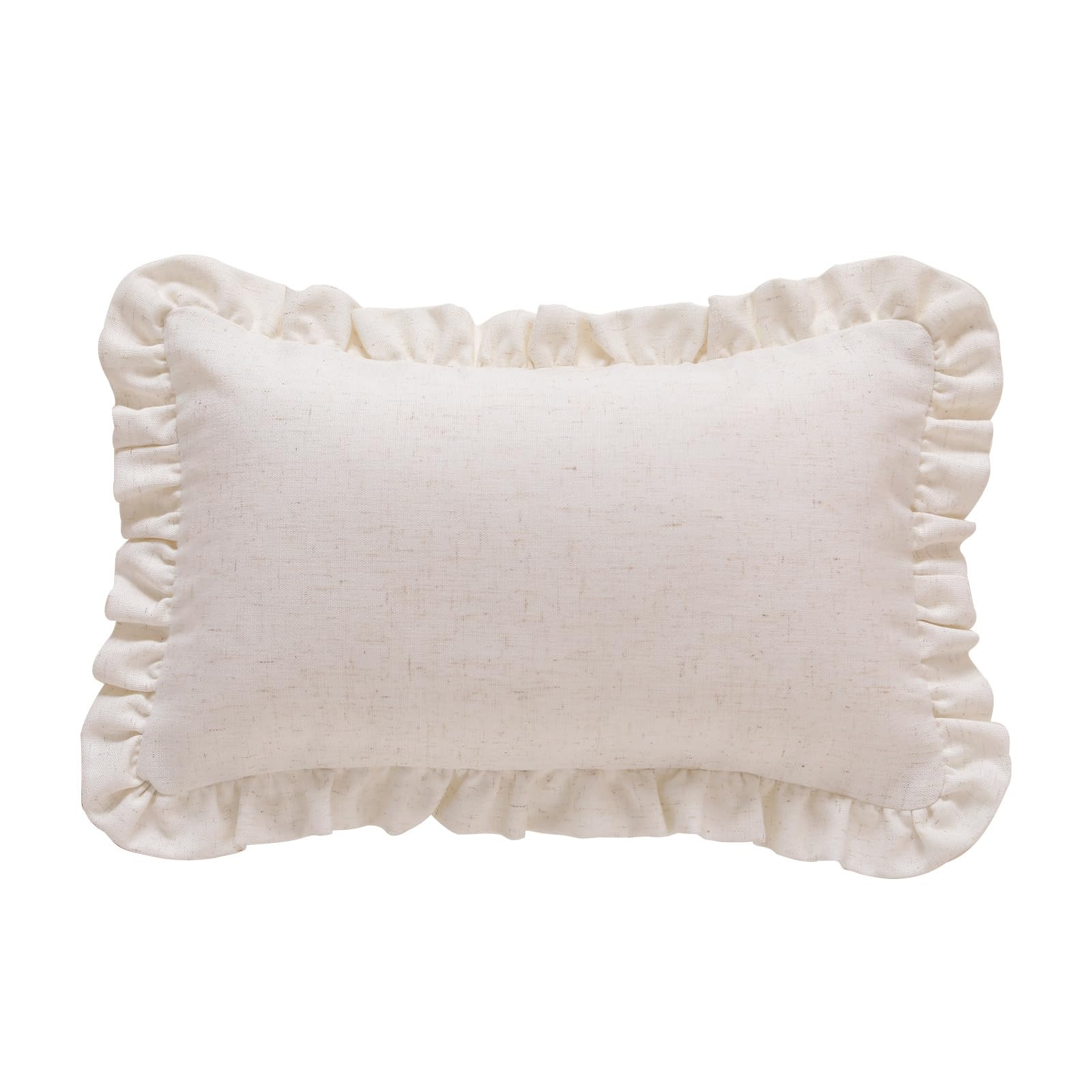 Classic Ivory White Lumbar Throw Pillow Cover 12"x20", Solid Color Farmhouse Linen Cotton Decorat... | Amazon (US)