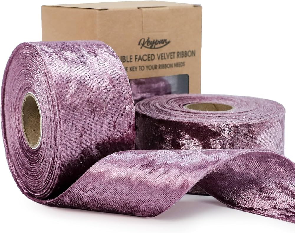 Keypan Velvet Ribbon Purple 1-1/2 inch Wide Double-Sided Glossy Fabric Ribbons for Christmas Tree... | Amazon (US)
