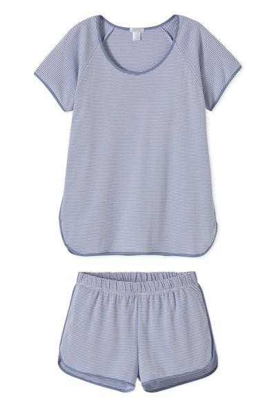 Pima Shorts Set in Aura | LAKE Pajamas