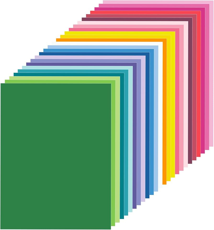 100 Sheets Colored Cardstock Paper 120gsm 32lb, 25 Assorted Colors Pastel Colored Construction Pa... | Amazon (US)