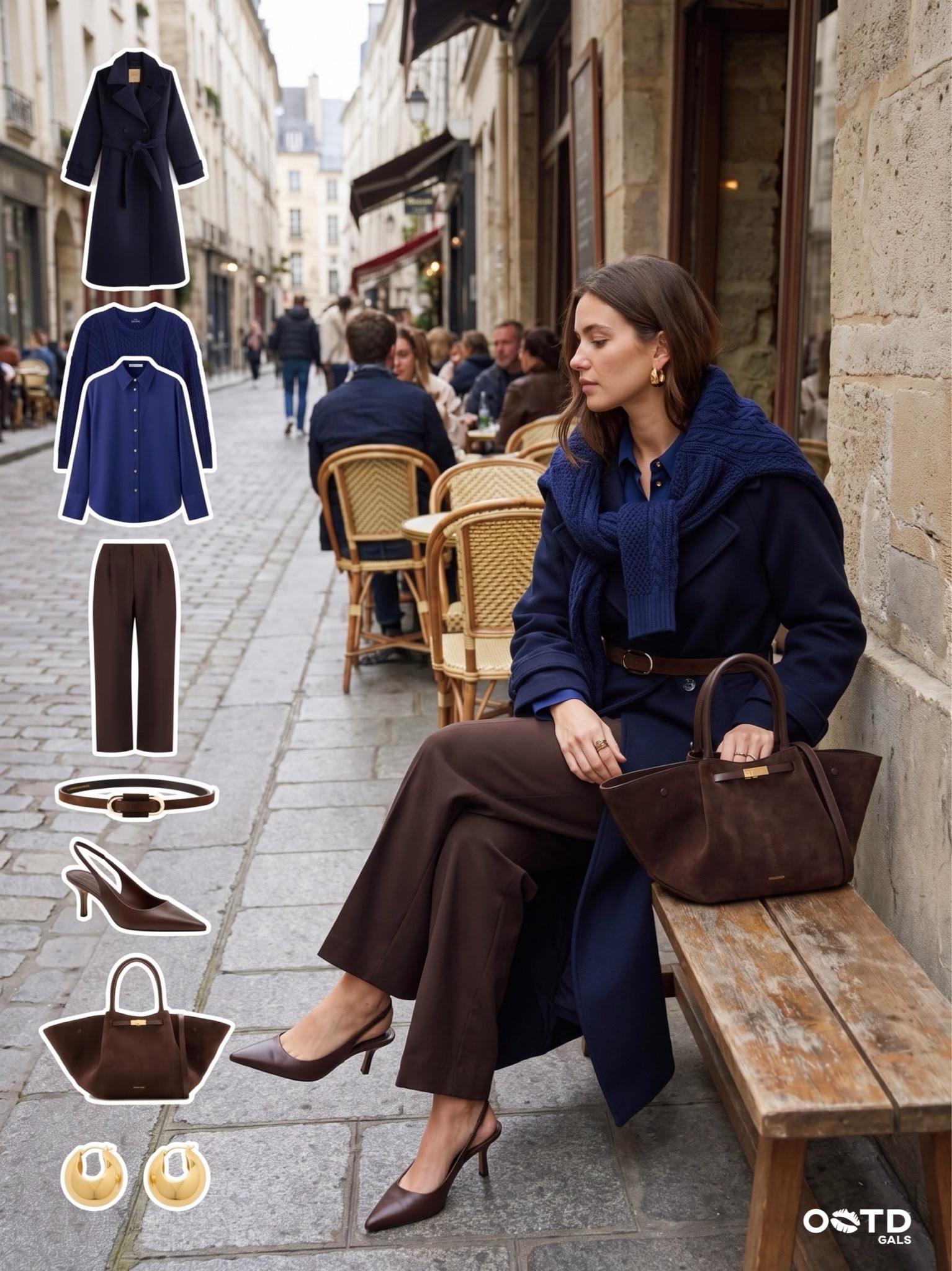 Navy and chocolate brown for a refined Parisian café look 🤎💙
A belted navy wool coat layered over a blue button-down shirt and cozy navy knit, styled with chocolate-brown tailored trousers, brown pointed slingback heels, and a structured leather tote. Gold hoop earrings and a matching belt complete this polished, sophisticated outfit.
Perfect for the office, café dates, city strolls, travel, or elegant everyday fall style. Shop every piece through the tagged products.

#LTKFashionMonth #LTKstyletip #LTKautumn
