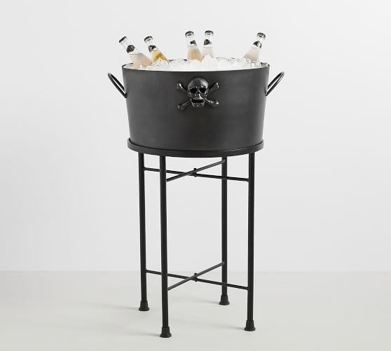 Black Metal Skull Party Bucket With Stand | Pottery Barn (US)