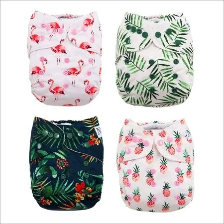 The Hollywood Hotel 4-Pack Cloth Pocket Diapers with 4 Bamboo Inserts | Walmart (US)