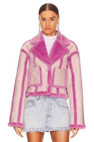 OW Collection Berlin Faux Fur Jacket in Lavender from Revolve.com | Revolve Clothing (Global)