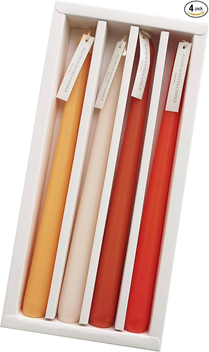 4 PCS Citrus Scented Orange Gradient Color Scented Taper Candles Smokeless Candle Long Candles Wa... | Amazon (US)