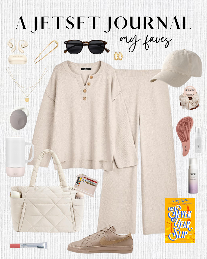 I made a list of my faves from Amazon because they’re worth sharing! First on the list is this comfy two-piece lounge set from LILLUSORY, followed by a cute BAGSMART puffer tote bag. This book, written by Ashley Poston and titled The Seven Year Slip, is one of my obsessions, too. And have you tried HARUHARU’s serum mist? We are also loving it! 

 #LTKSeasonal #LTKSaleAlert #LTKTravel